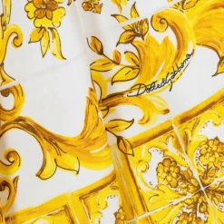 Dolce amp; Gabbana Dresses*Baby Girls Yellow Majolica Print Cotton Dress