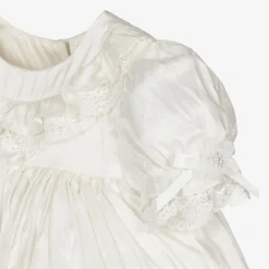 Sarah Louise Dresses*Baby Ivory Silk Dress Set