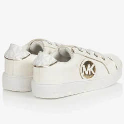 Michael Kors Kids Trainers*Baby White & Gold Logo Trainers