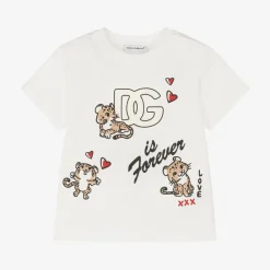 Dolce amp; Gabbana Tops*Baby White Cotton T-Shirt