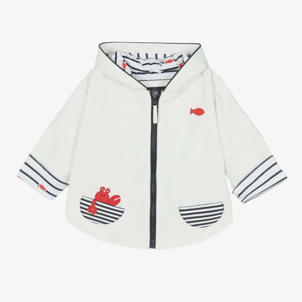 Week-end à la mer Coats & Jackets*Baby White Hooded Rain Cape