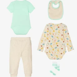 Guess Gifts|Babysuits*Beige & Green Cotton Babysuit Set