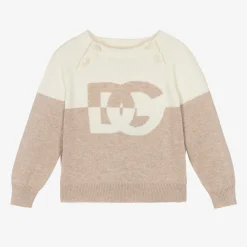 Dolce amp; Gabbana Tops*Beige & Ivory Cotton & Cashmere Sweater