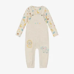 Guess Gifts|Babysuits*Beige Babysuit & Dungaree Gift Set