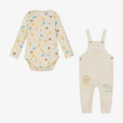 Guess Gifts|Babysuits*Beige Babysuit & Dungaree Gift Set