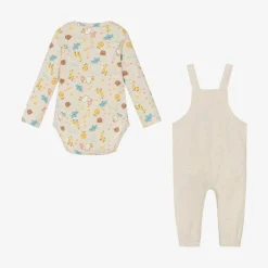 Guess Gifts|Babysuits*Beige Babysuit & Dungaree Gift Set