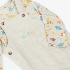 Guess Gifts|Babysuits*Beige Babysuit & Dungaree Gift Set