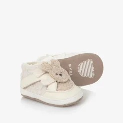 Mayoral Newborn Pre Walkers|Pre Walkers*Beige Borg Pre-Walker Trainers