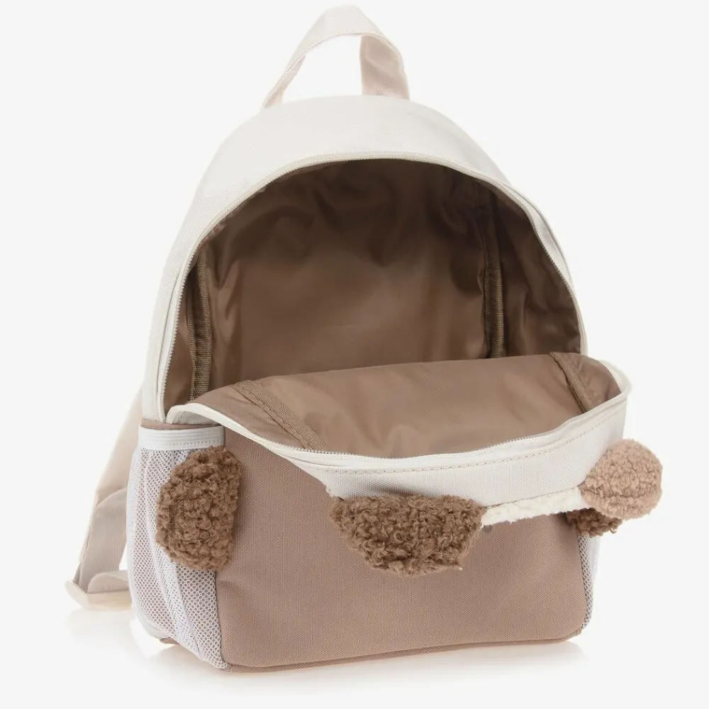 Mayoral Bags*Beige Bouclé Teddy Bear Backpack (25cm)