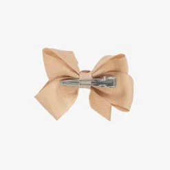 Bowtique London Hair Accessories*Beige Bow Hair Clip (7cm) Tan