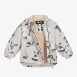 Molo Snowwear*Beige Bunny Rabbit Padded Ski Jacket