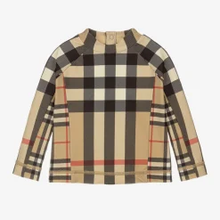 Burberry Swimwear*Beige Check Baby Sun Protective Top