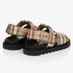 Burberry Sandals*Beige Check Leather Sandals