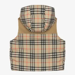 Burberry Coats & Jackets*Beige Check Reversible Down Gilet