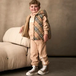 Burberry Coats & Jackets*Beige Check Reversible Down Gilet SandCheck