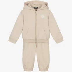 Versace Tracksuits|Tracksuits*Beige Cotton & Cashmere Baby Tracksuit