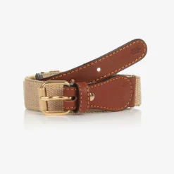 Zaccone Clothing Accessories|Clothing Accessories*Beige Cotton & Leather Mouse Belt