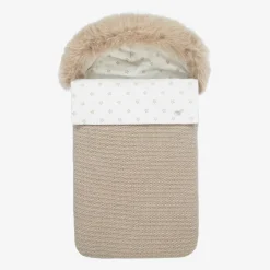 Paz Rodríguez Gifts*Beige Cotton & Cashmere Knitted Baby Nest (77cm)