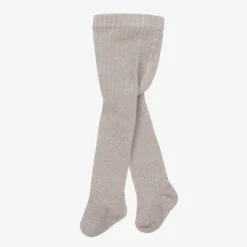 Mayoral Newborn Tights|Tights*Beige Cotton Ribbed Baby Tights