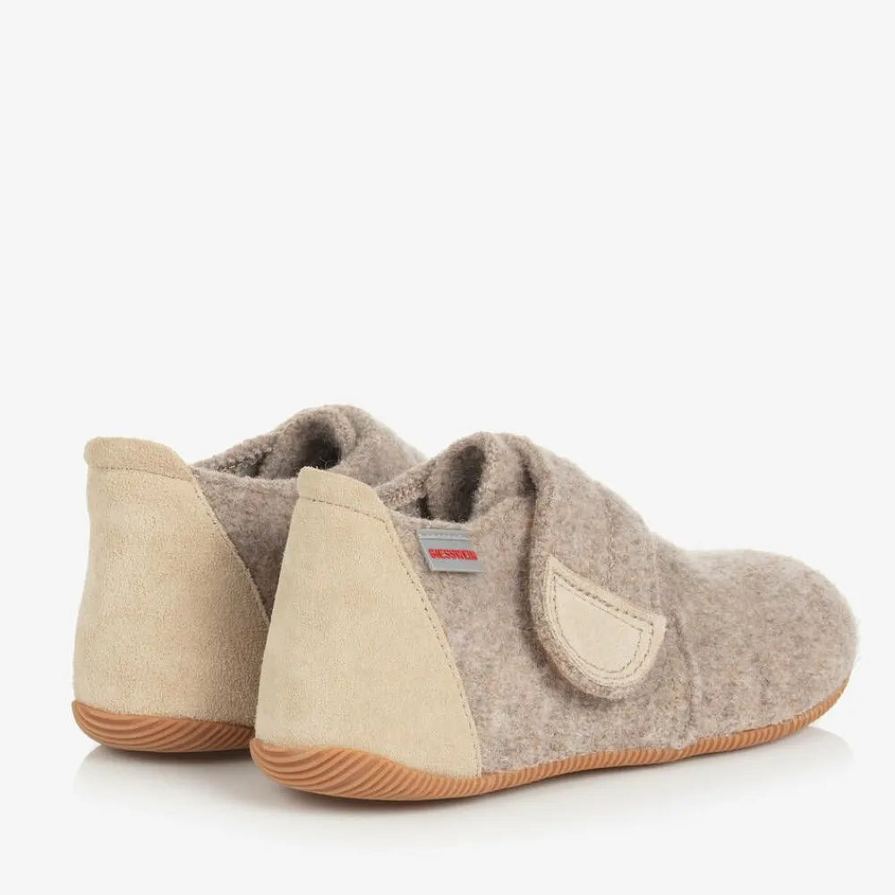 Giesswein Slippers|Slippers*Beige Felted Wool Slippers
