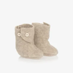 1 + in the family Booties|Booties*Beige Fleece Booties
