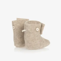 1 + in the family Booties|Booties*Beige Fleece Booties