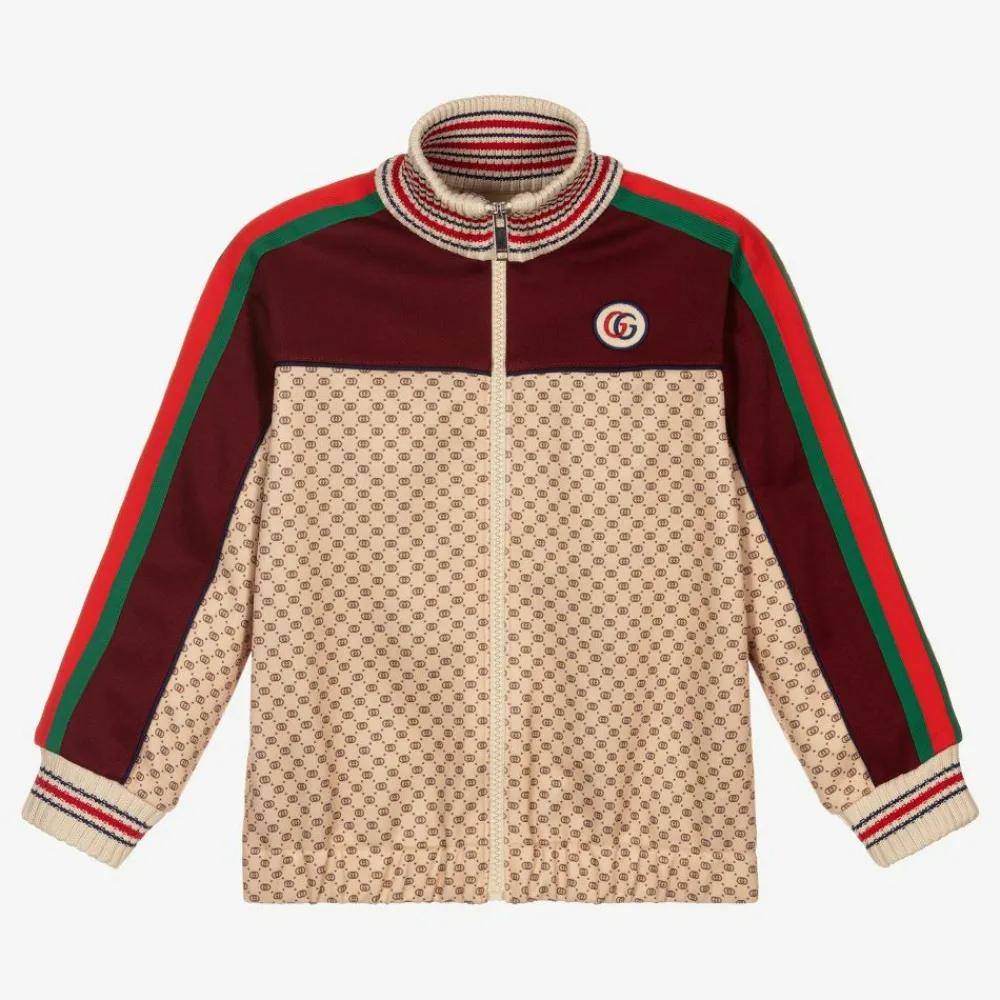 Gucci Tops*Beige GG Zip-Up Jacket