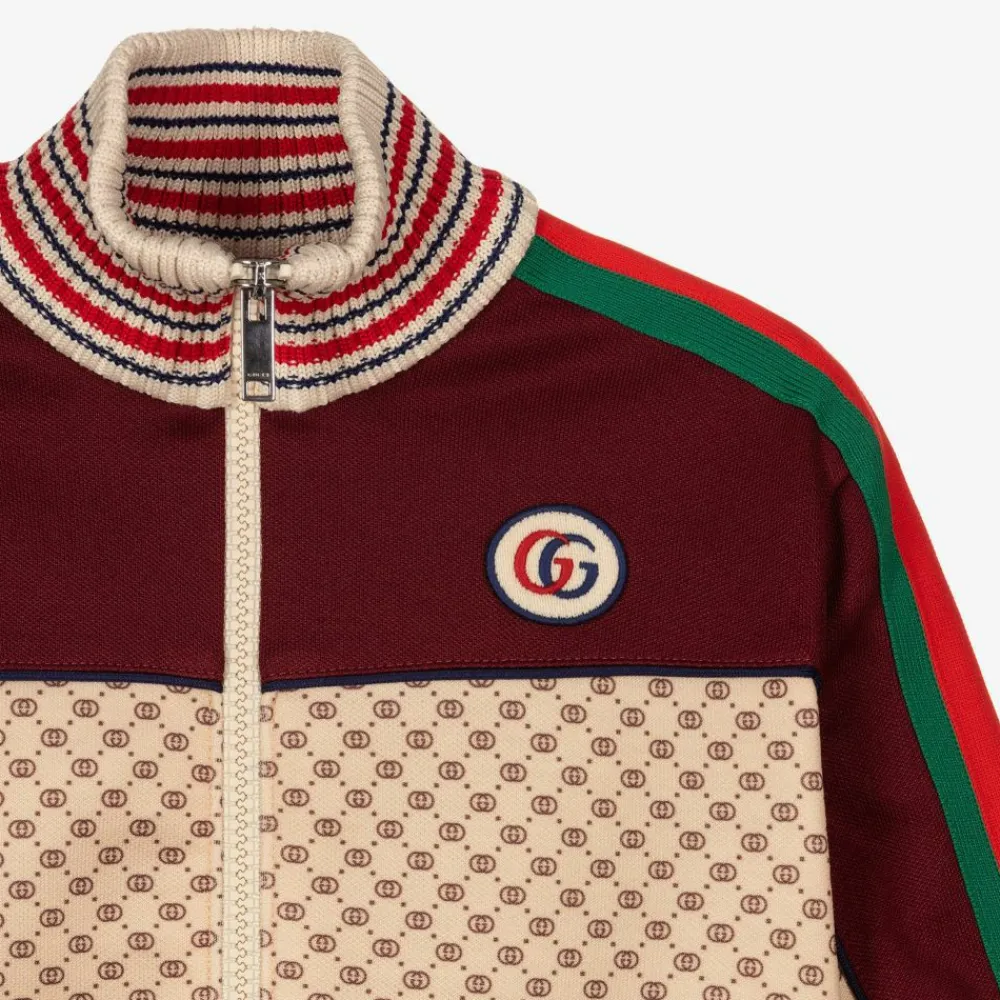 Gucci Tops*Beige GG Zip-Up Jacket