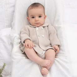 Artesanía Granlei Tops*Beige Knitted Baby Cardigan