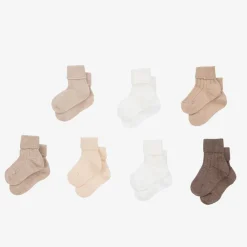 Story Loris Socks*Beige Knitted Baby Socks (7 Pack)