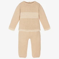 NaturaPura Outfit Sets|Outfit Sets*Beige Knitted Cotton Trouser Set