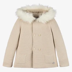 Artesanía Granlei Coats & Jackets*Beige Knitted Hooded Coat