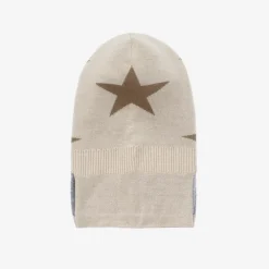 Molo Hats*Beige Knitted Star Balaclava