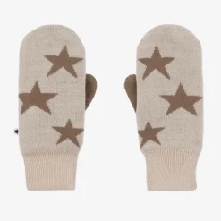 Molo Gloves & Mittens|Gloves & Mittens*Beige Knitted Star Mittens