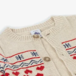 Petit Bateau Tops*Beige Knitted Wool Cardigan