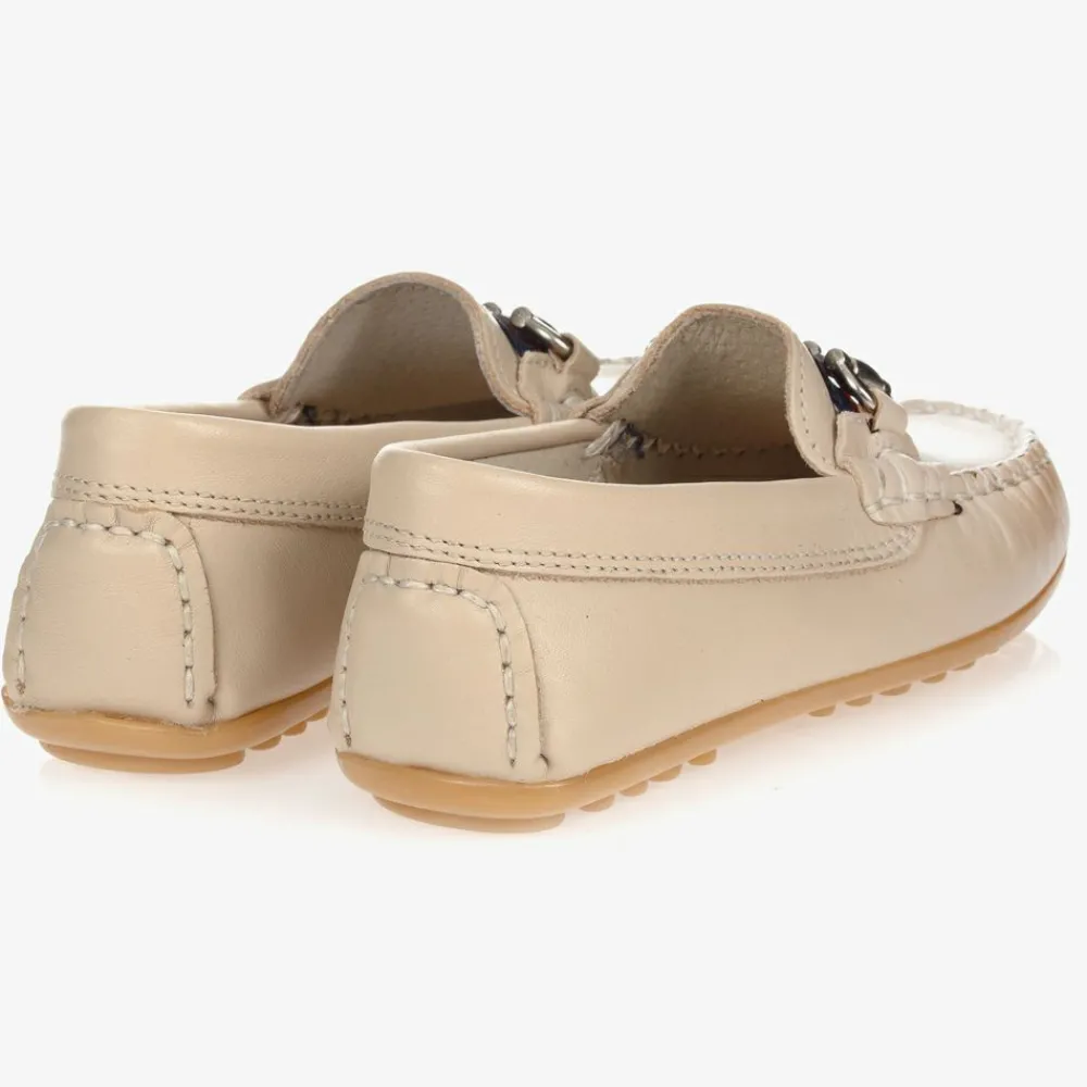 Childrens Classics Loafers & Moccasins|Loafers & Moccasins*Beige Leather Moccasin Shoes