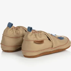 EN FANT Slippers|Slippers*Beige Leather Owl Slippers