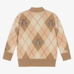 Burberry Tops*Beige Merino Wool Knit Baby Cardigan