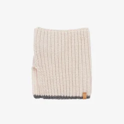 1 + in the family Scarves|Scarves*Beige Merino Wool Rib Knit Snood