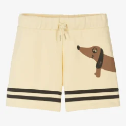 Mini Rodini Shorts|Shorts*Beige Organic Cotton Dog Print Shorts