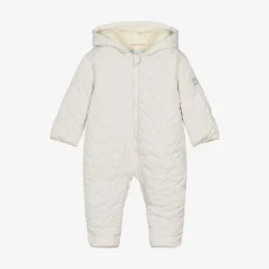 Tutto Piccolo Snowwear*Beige Quilted Baby Snowsuit