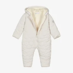 Tutto Piccolo Snowwear*Beige Quilted Baby Snowsuit