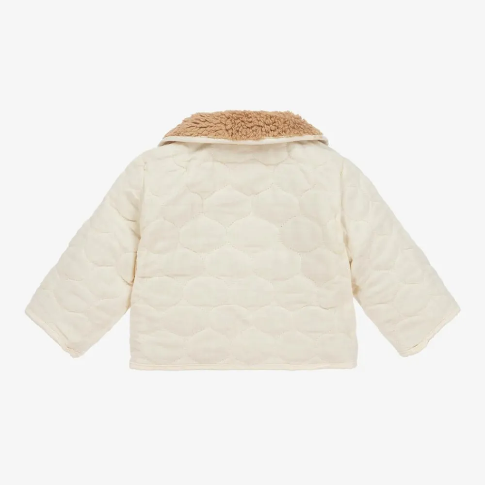The Little Tailor Coats & Jackets|Coats & Jackets*Beige Sherpa Fleece Reversible Quilted Jacket
