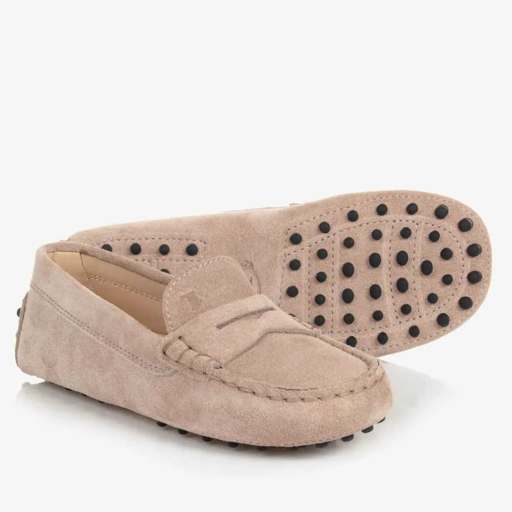 Tods Loafers & Moccasins|Loafers & Moccasins*Beige Suede Leather Gommino Moccasins