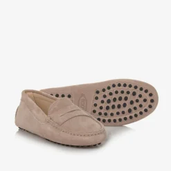 Tods Loafers & Moccasins|Loafers & Moccasins*Beige Suede Leather Moccasins