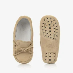 Tods Loafers & Moccasins|Loafers & Moccasins*Beige Suede Leather Pre-Walker Moccasins