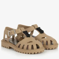 Burberry Jelly Shoes|Jelly Shoes*Beige TB Monogram Jelly Shoes