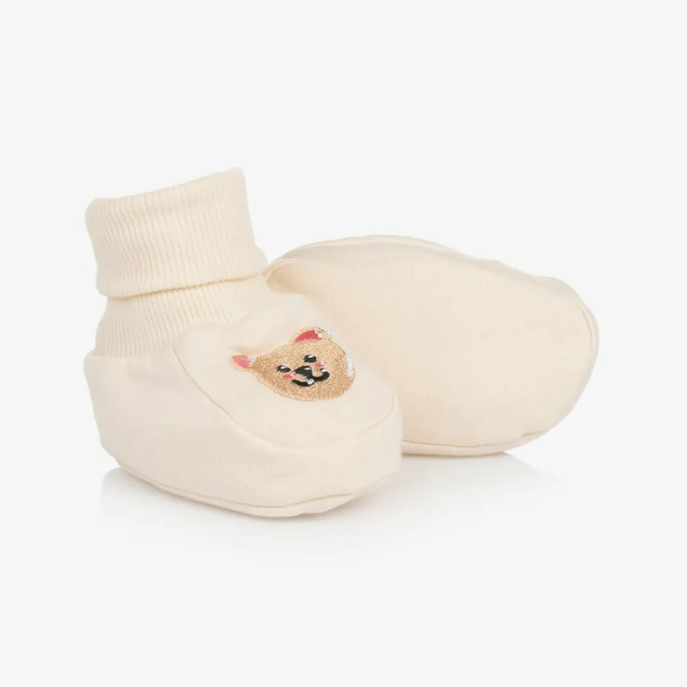 Guess Booties|Booties*Beige Teddy Bear Cotton Booties