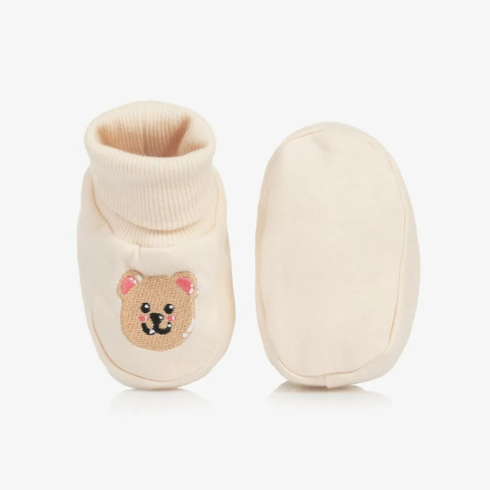 Guess Booties|Booties*Beige Teddy Bear Cotton Booties