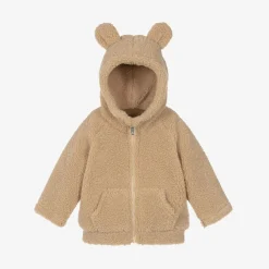 Everything Must Change Coats & Jackets|Coats & Jackets*Beige Teddy Fleece Hooded Baby Jacket